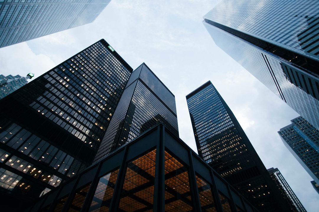 Glass office towers in downtown Toronto